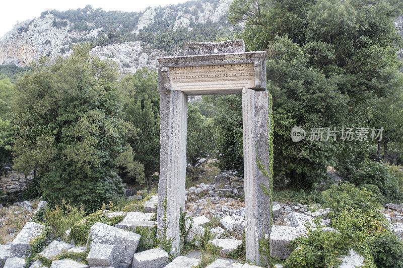 Termessos Ancient Door Drone Shots的4K镜头